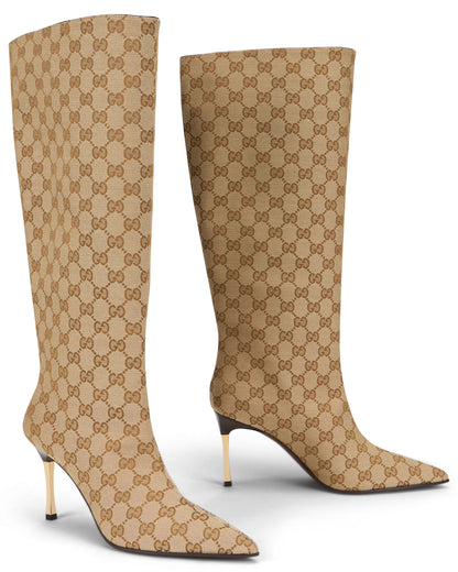 High Beige Boot with Stiletto Heel SHOES