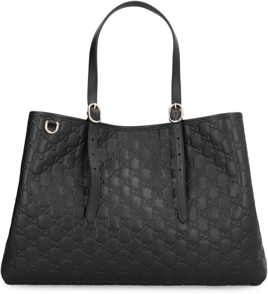 GG Emblem large leather tote BAGS