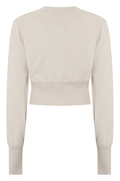 Beige cropped cardigan in soft cotton RTW