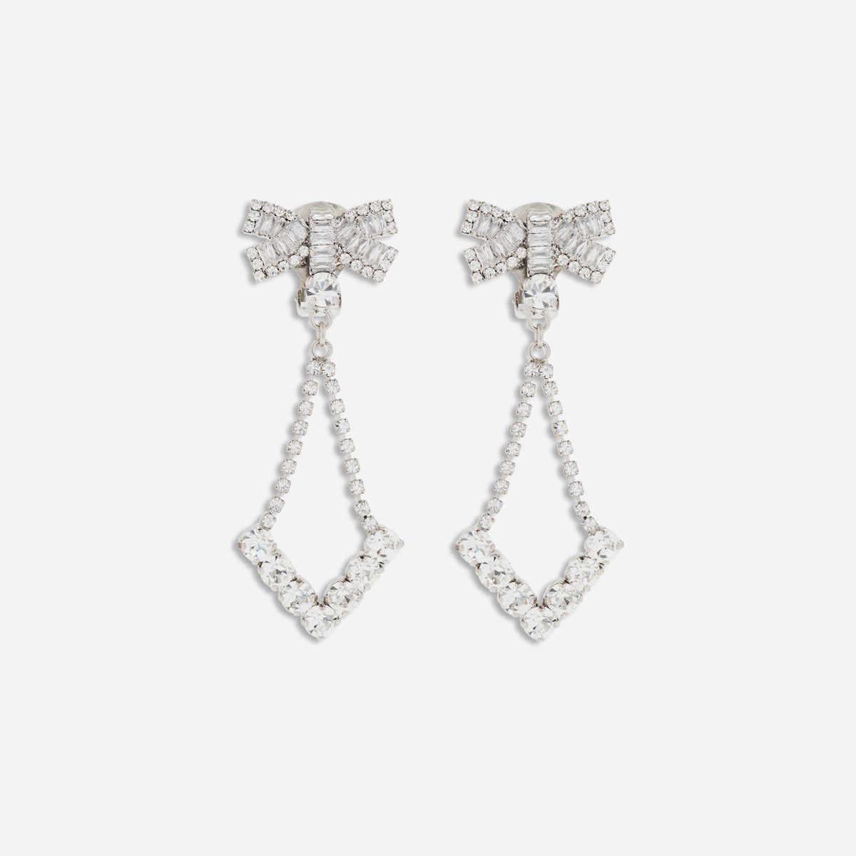 Alessandra Rich Crystal earrings with bow and pendant