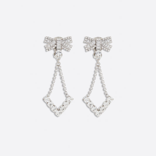 Alessandra Rich Crystal earrings with bow and pendant