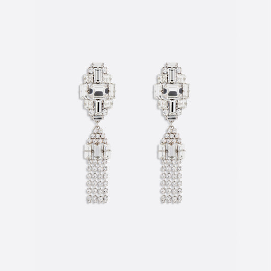 Alessandra Rich Crystal earrings with pendant and fringes