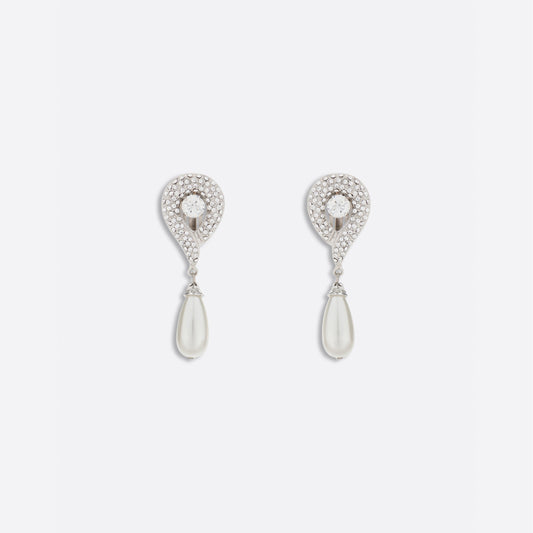 Alessandra Rich Crystal earrings with pendant pearl