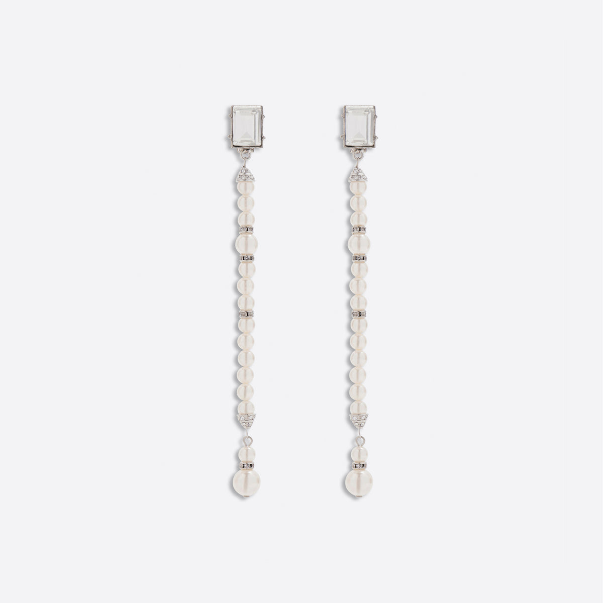 Alessandra Rich Pearl earrings with crystal