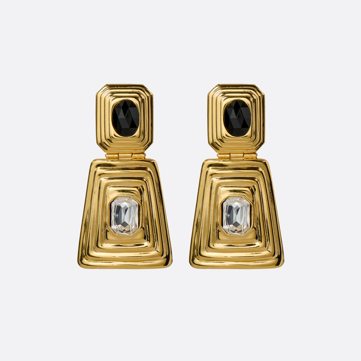 Alessandra Rich Metal and crystal earrings with pendant