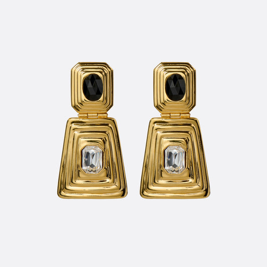 Alessandra Rich Metal and crystal earrings with pendant