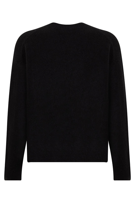 Crew neck sweater in alpaca wool with logo RTW