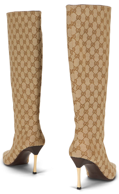 High Beige Boot with Stiletto Heel SHOES