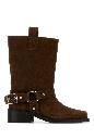 Ganni Mid shaft biker boot recycled suede pelinova