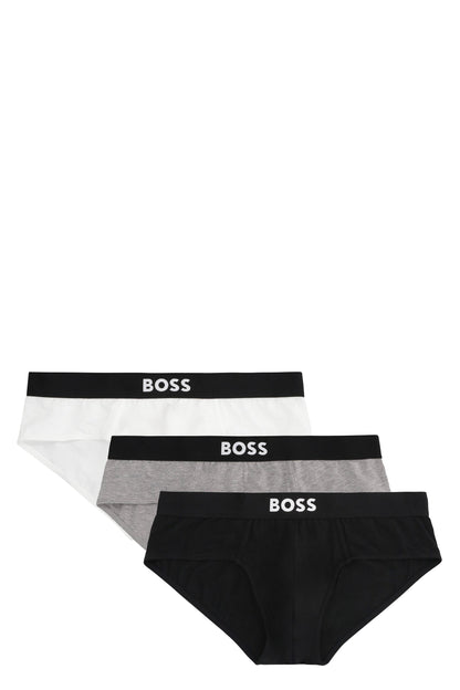 Set of three cotton briefs with logoed elastic band RTW