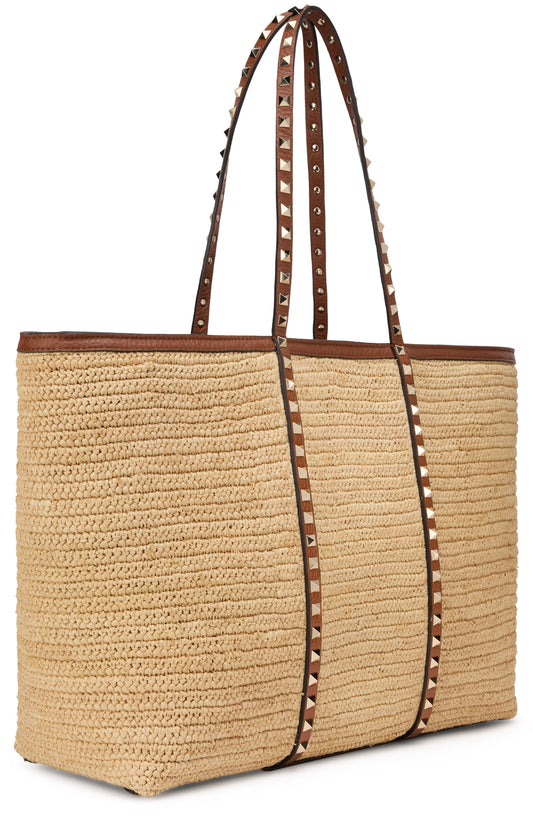 Rockstud bag in raffia BAGS