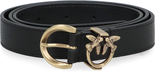 Logo buckle leather belt ACC