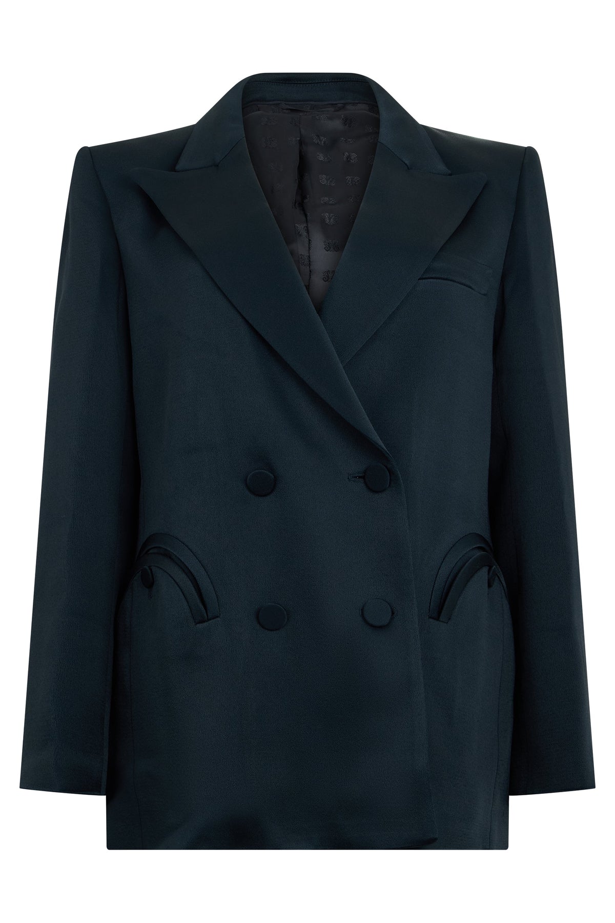 Double-breasted blazer in satin RTW