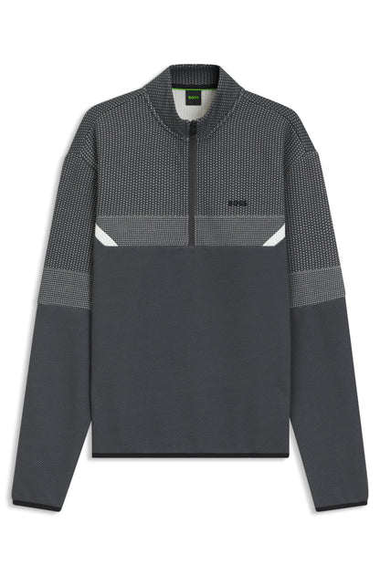 Sweatshirt in cotton blend with high collar and zip RTW