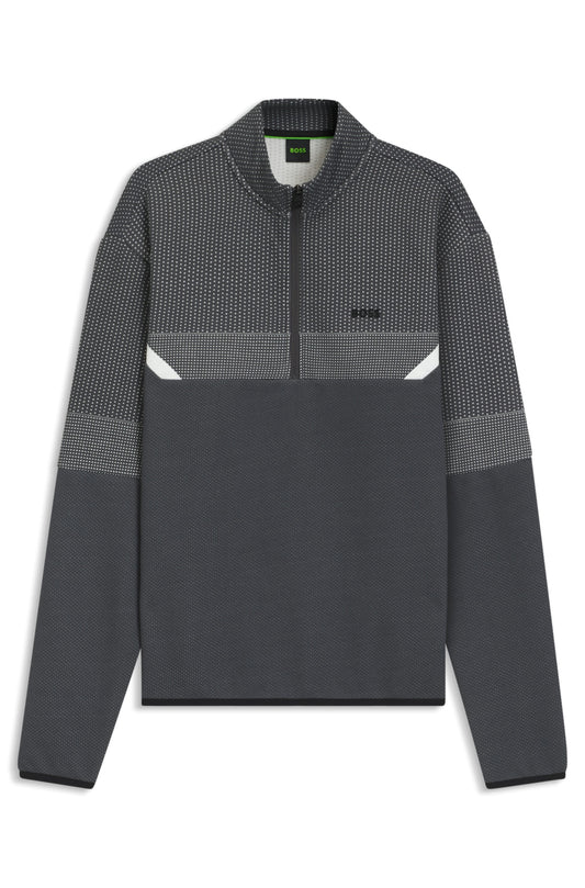 Sweatshirt in cotton blend with high collar and zip RTW