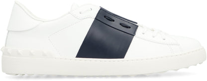 Open leather low-top sneakers SHOES