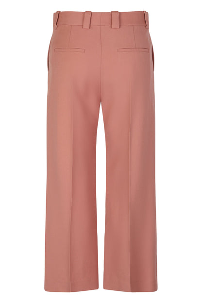 Flared pants in wool gabardine RTW
