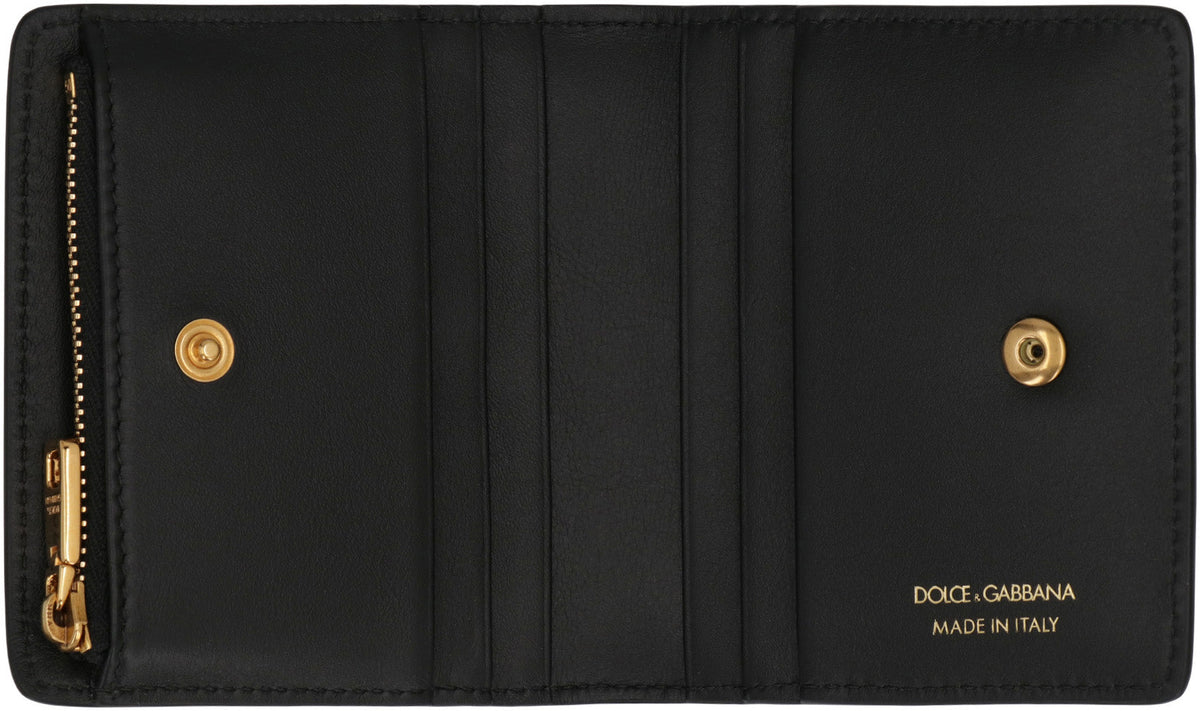Calfskin leather wallet with logo ACC