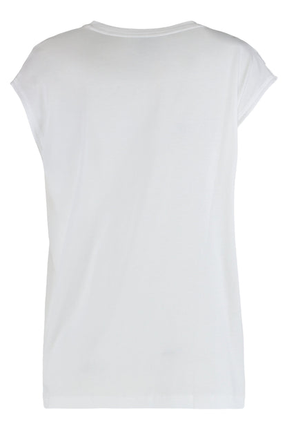 Draped and relaxed top in Pima cotton blend RTW