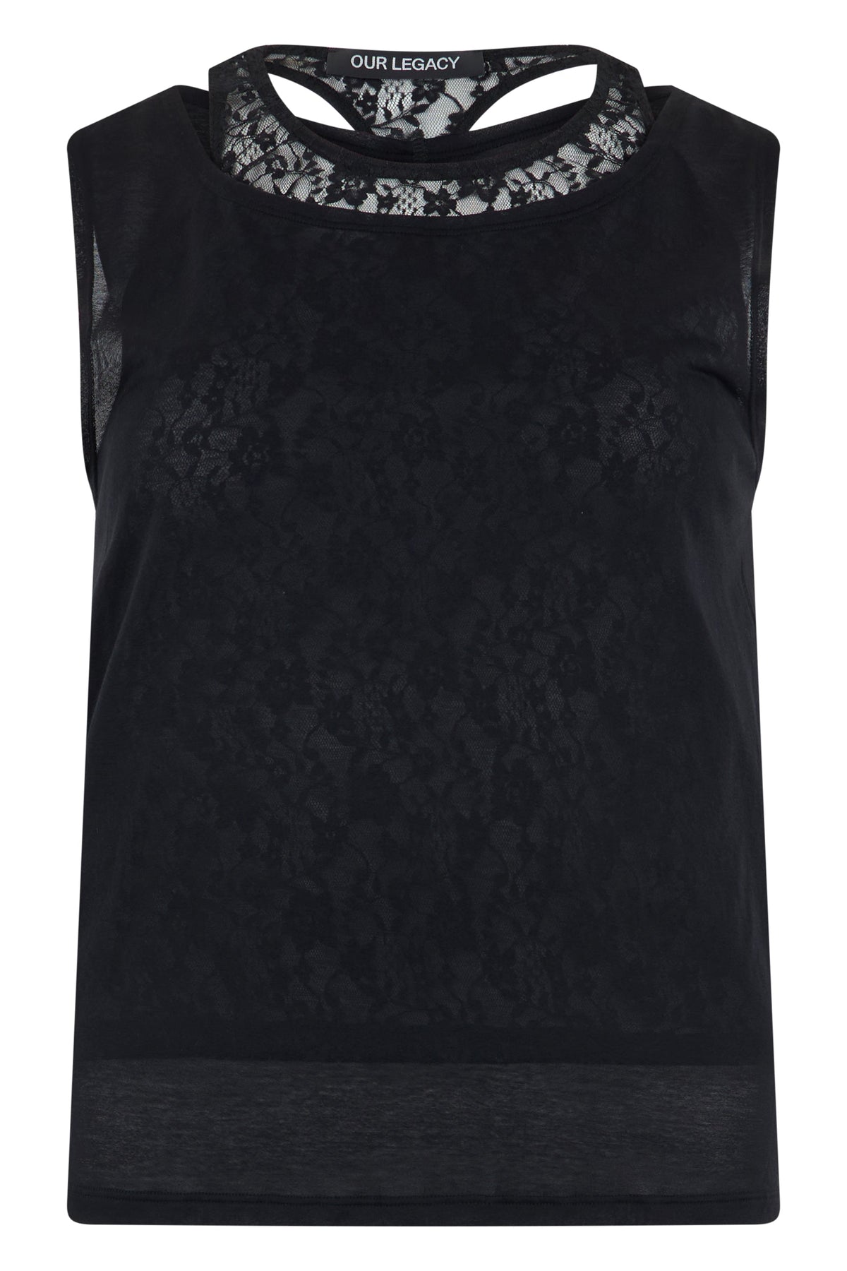 Black Stocking tank top in jersey RTW