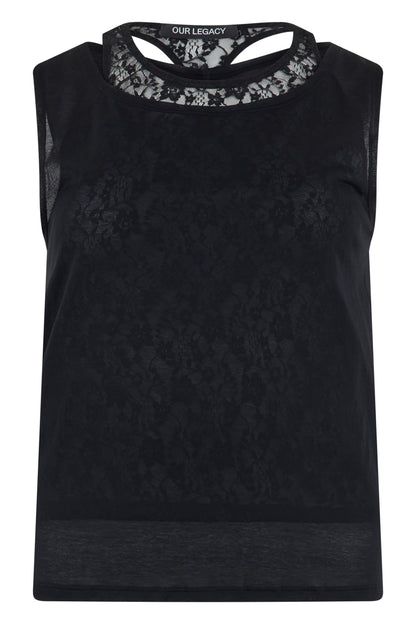 Black Stocking tank top in jersey RTW
