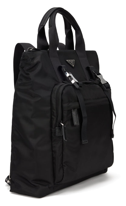 Tote bag in re-nylon and Saffiano leather BAGS