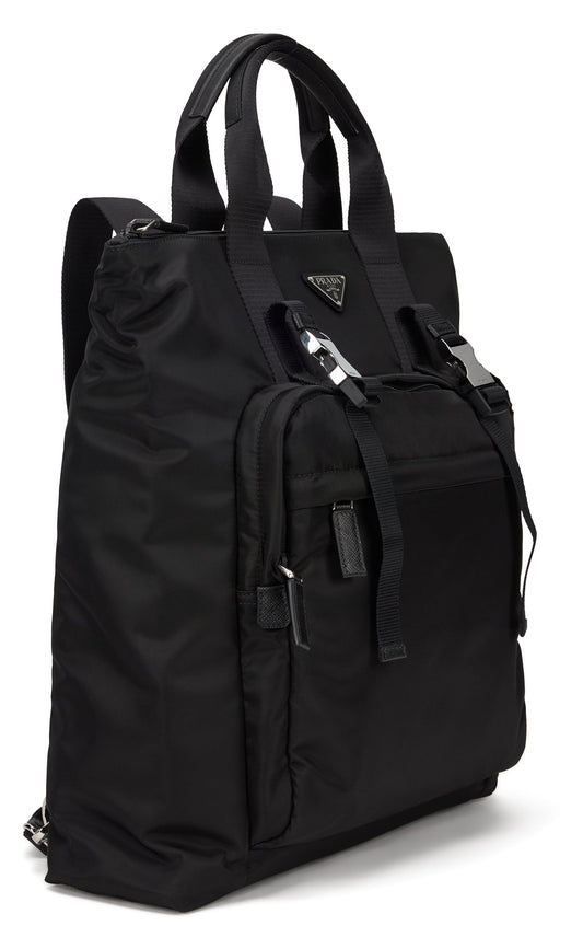Tote bag in re-nylon and Saffiano leather BAGS