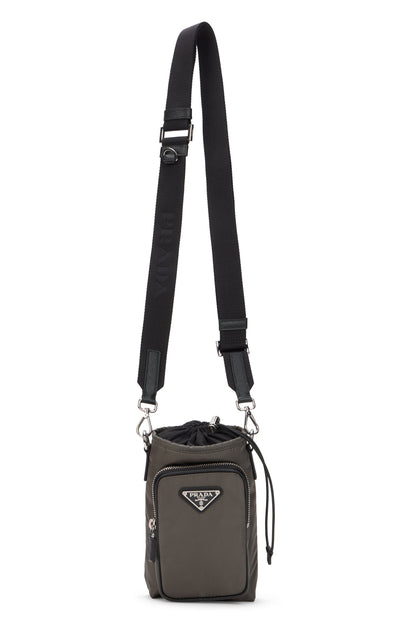 Phone case in Re-Nylon black with shoulder strap RTW