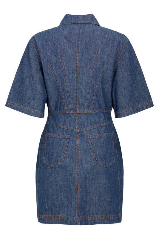 Short denim dress with application RTW