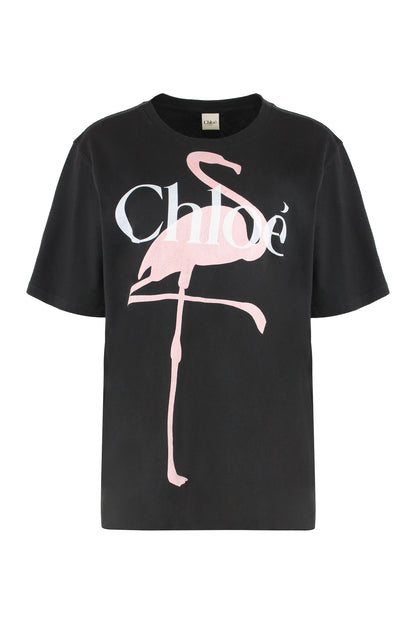 Loose t-shirt with logo in cotton jersey RTW