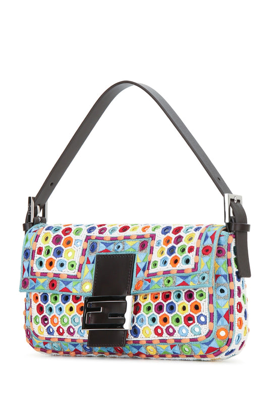 W.FLAP BAG/BAGUETTE/FABRIC+GLASS EMBR HANDBAGS