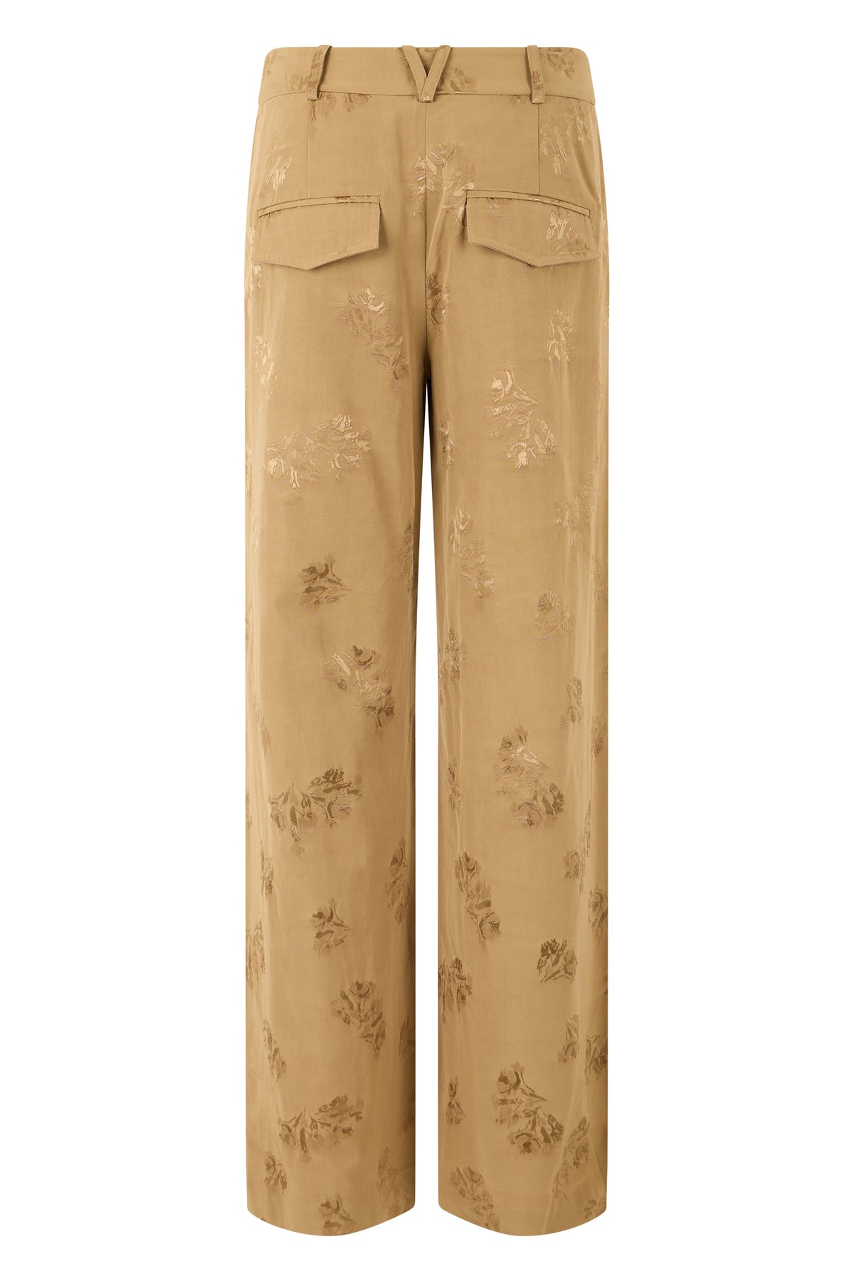 Straight pants in floral jacquard RTW