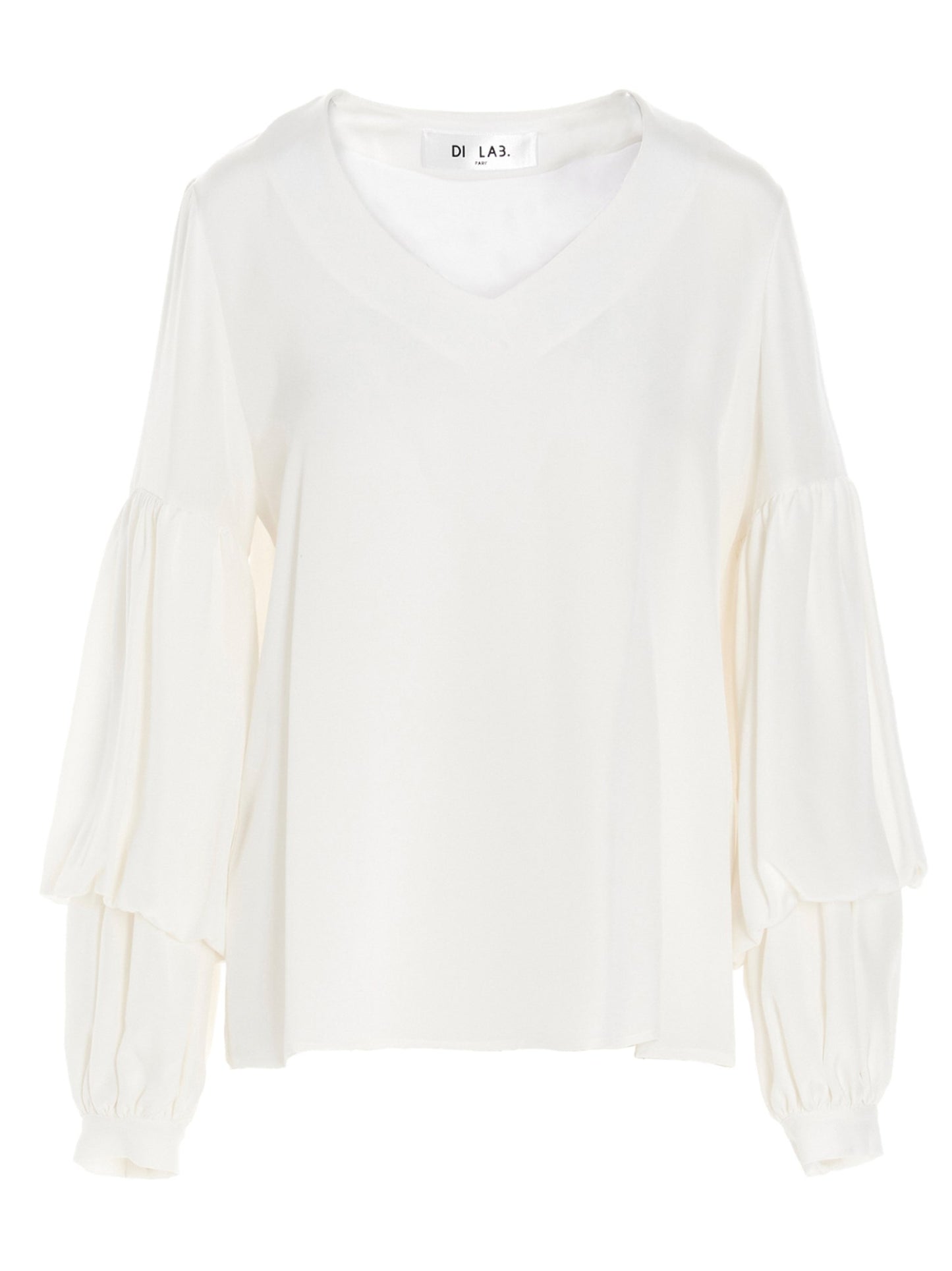 Puff-sleeve silk shirt Shirt, blouse