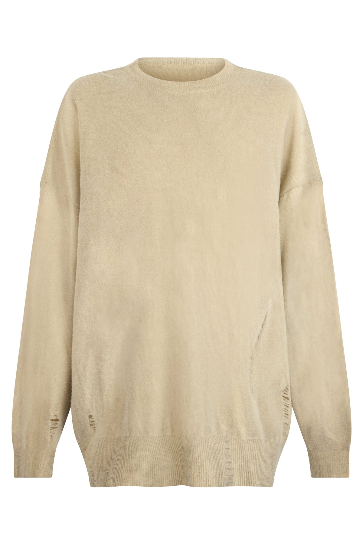 Wool sweater with destroyed effect RTW