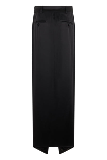 Long satin skirt with slit RTW