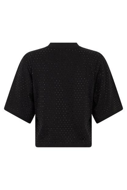 Cotton t-shirt with rhinestones RTW