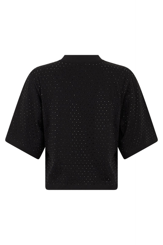 Cotton t-shirt with rhinestones RTW
