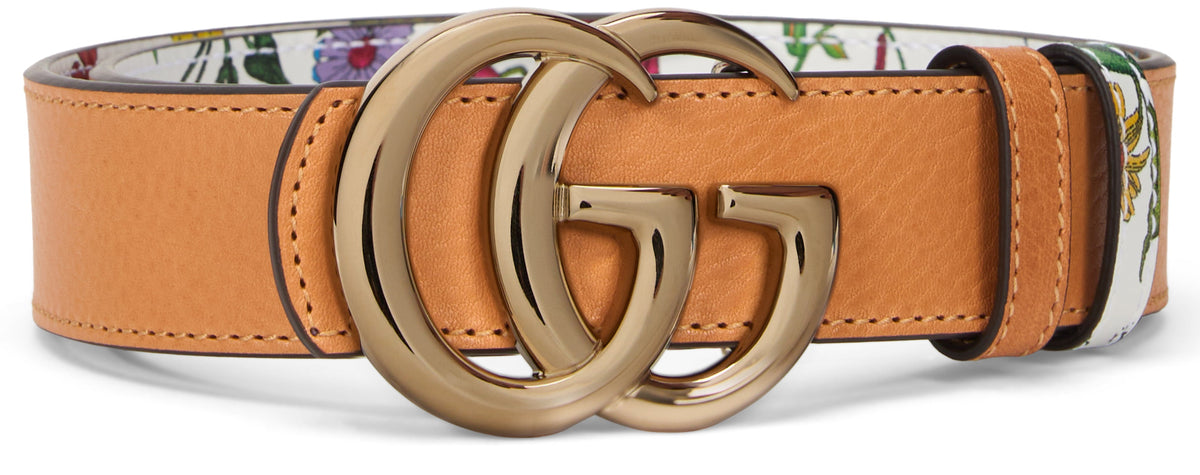 Reversible belt GG Marmont with Flora print ACC