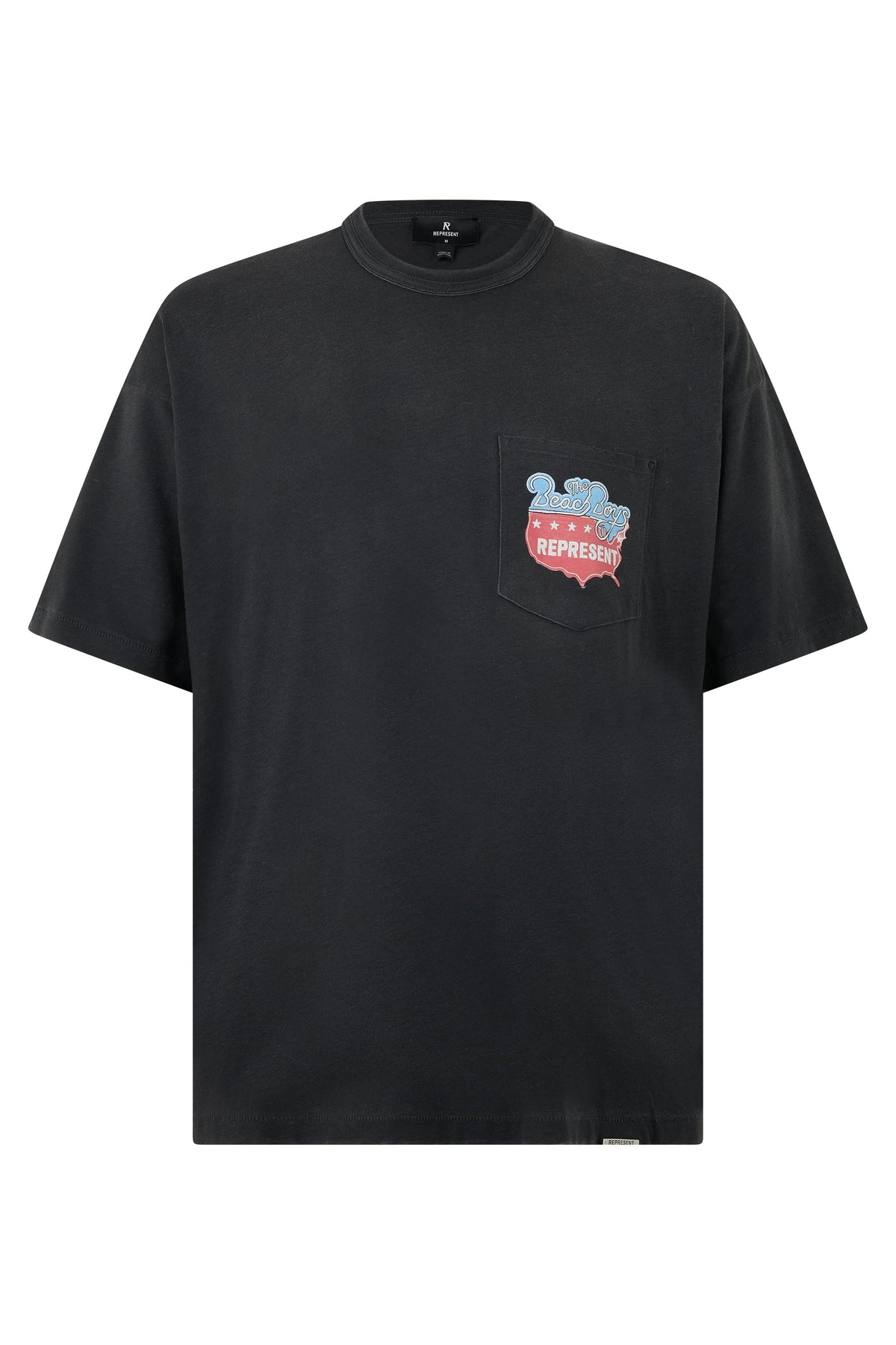 Black comfortable T-shirt with stylish logo RTW