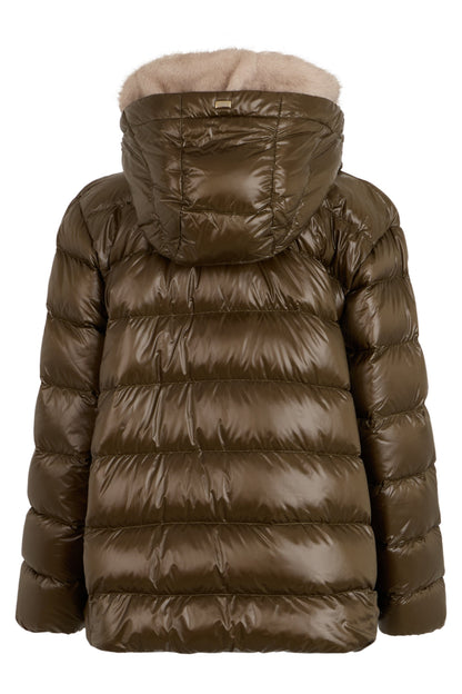 Padded jacket with hood with synthetic fur RTW