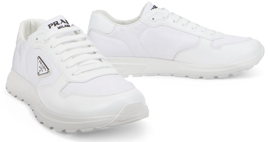 Sneakers in fabric with leather inserts SHOES