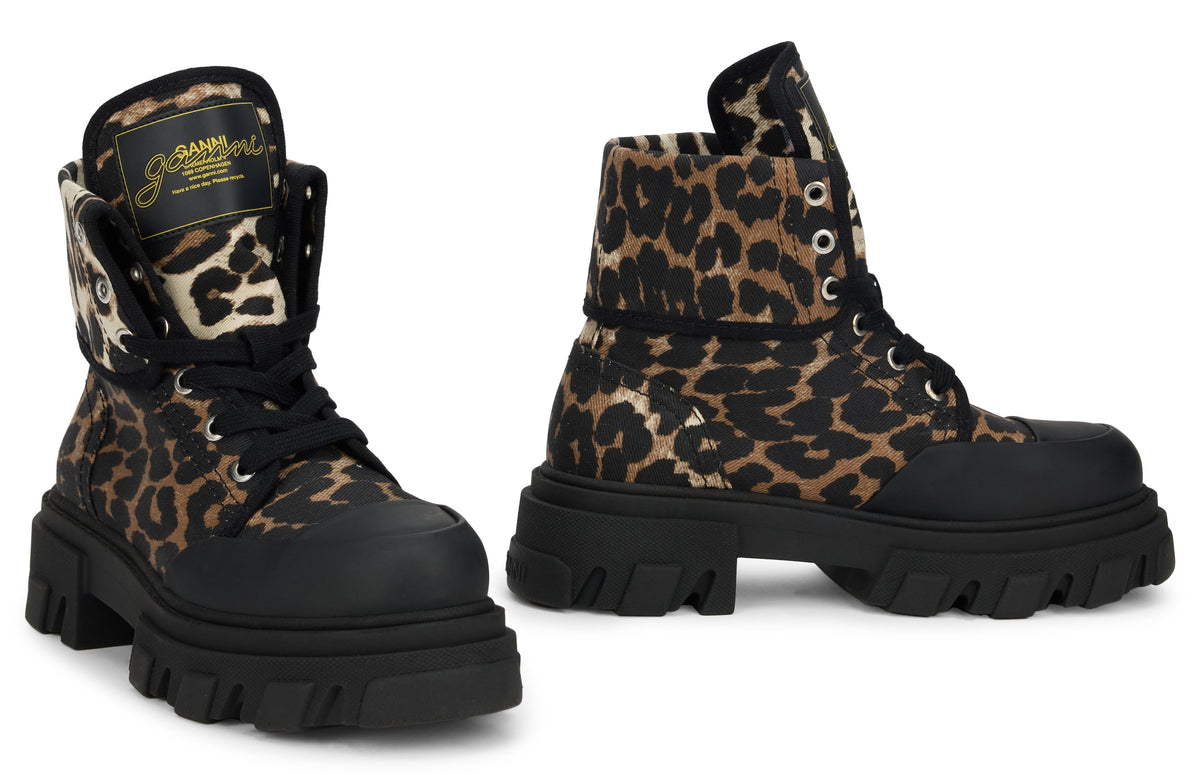Leopard Print Ankle Boot with Sturdy Sole SHOES