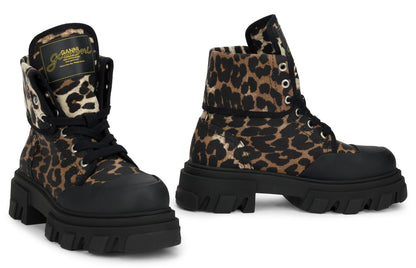 Leopard Print Ankle Boot with Sturdy Sole SHOES