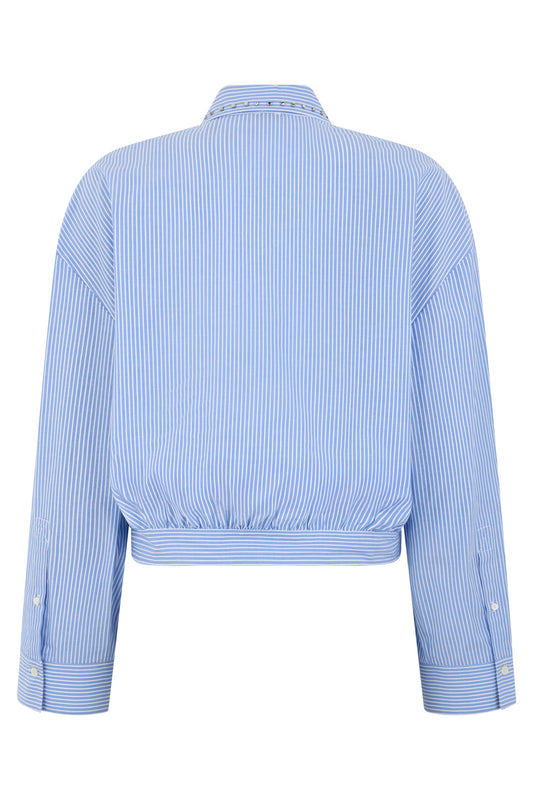 Cropped Shirt in Cotton with Jewel Collar RTW