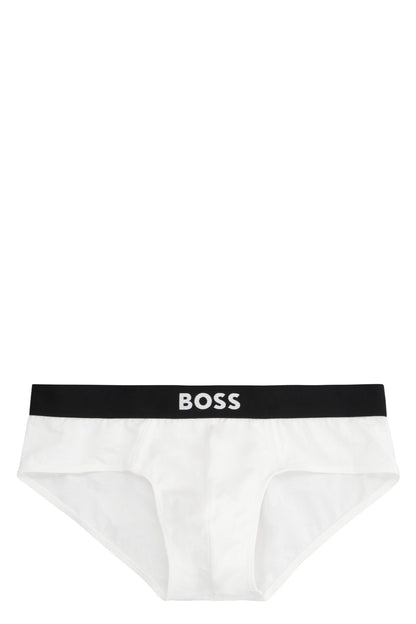 Set of three cotton briefs with logoed elastic band RTW