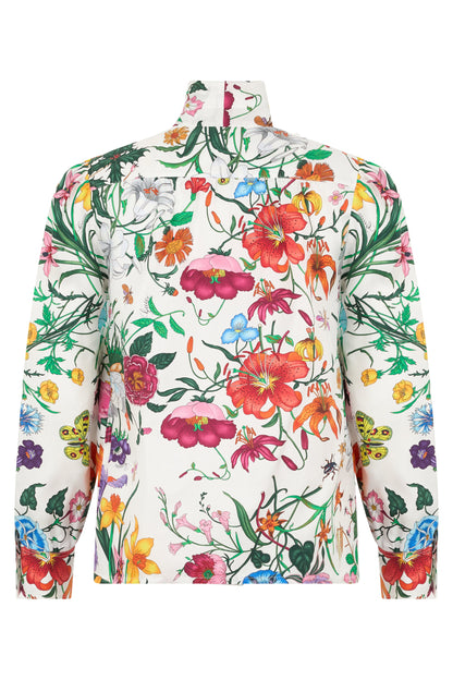 Silk twill shirt with floral print RTW