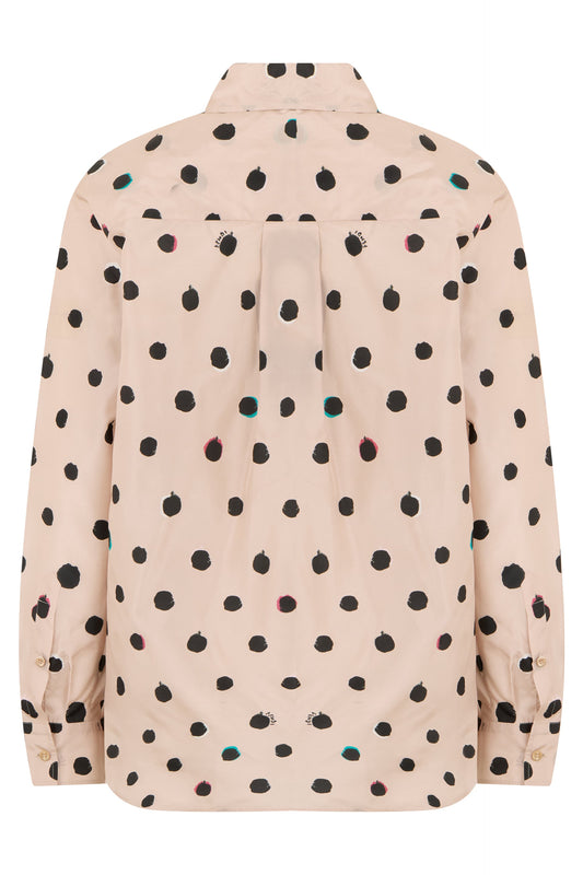 Polka dot shirt beige, versatile and comfortable style RTW