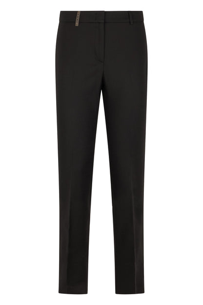 Straight leg cotton blend pants with elastane RTW