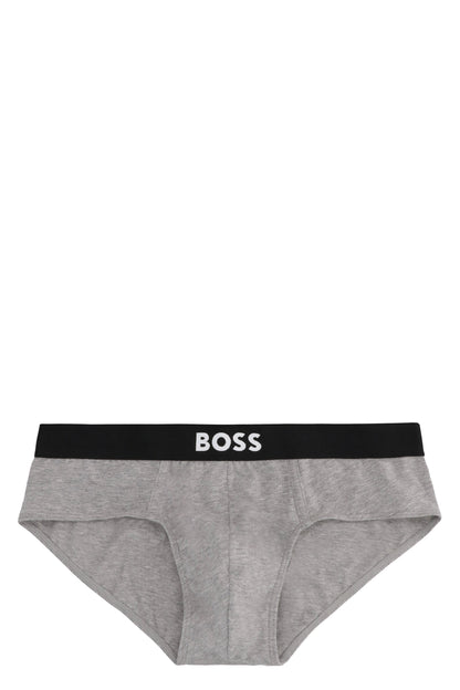 Set of three cotton briefs with logoed elastic band RTW