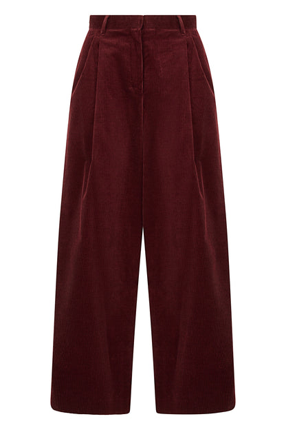 Wide-leg pants in ribbed fabric RTW